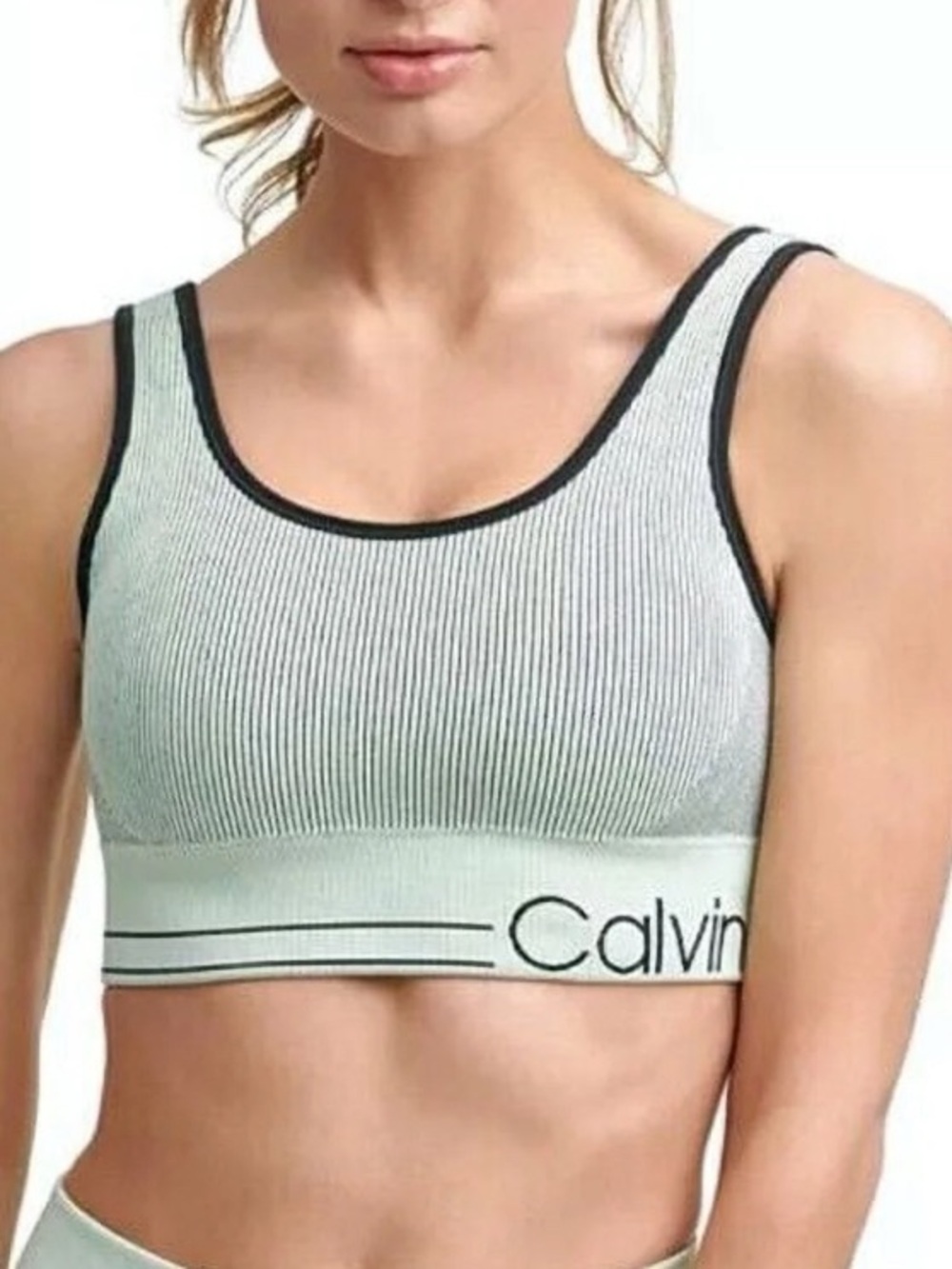 Calvin Klein Seamless Ribbed Medium Impact Sports Bra- XS